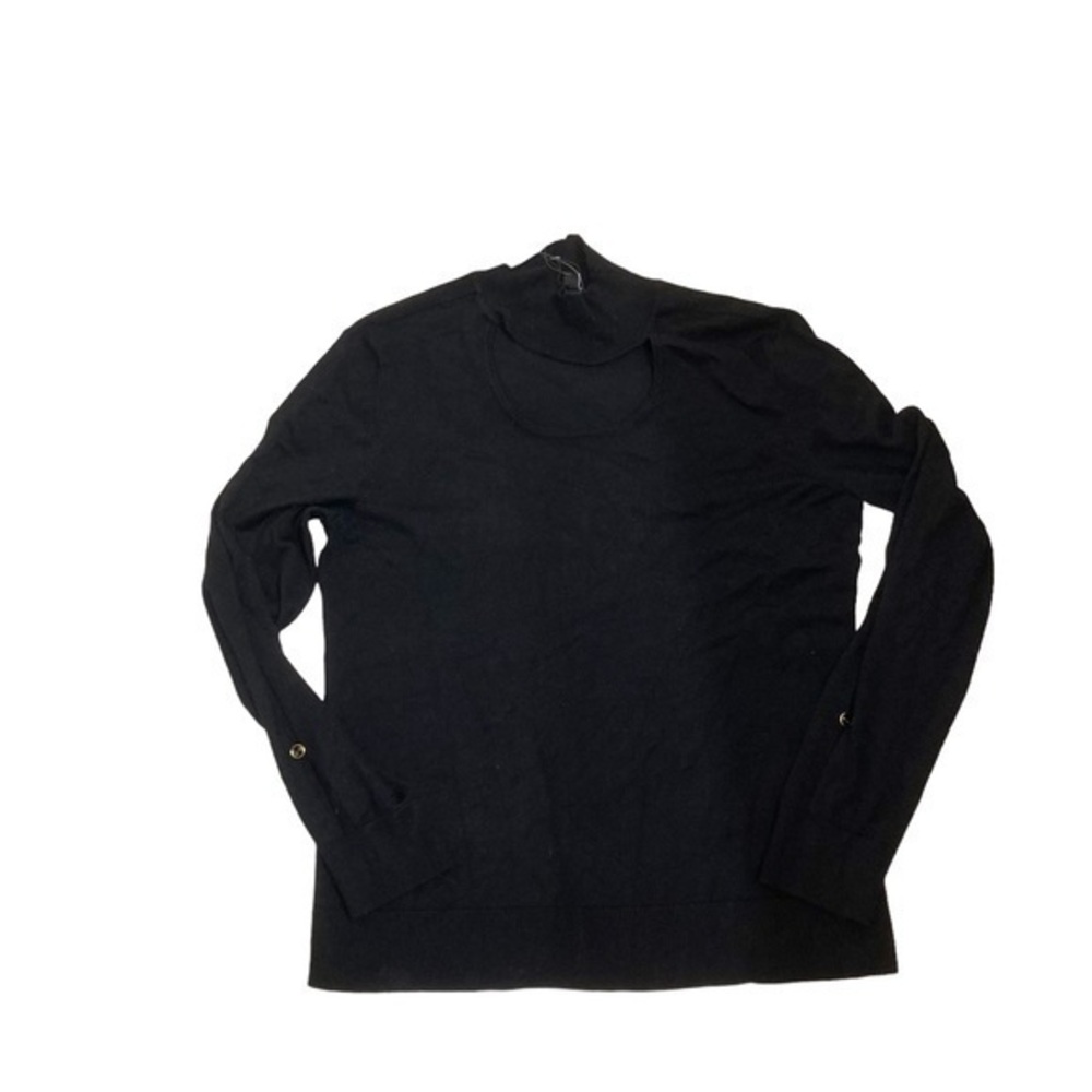 Cable & gauge black knit keyhole mock turtleneck sweater nwt